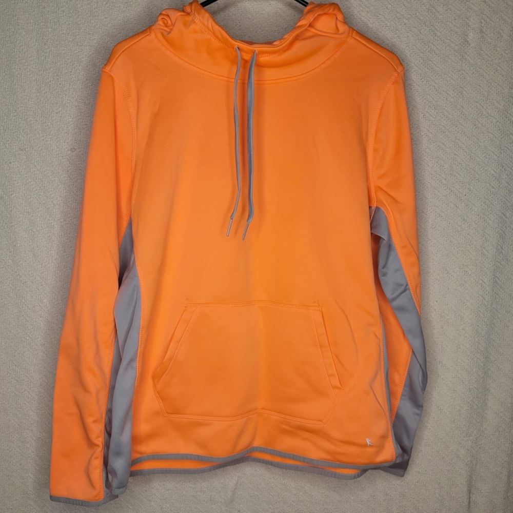 Men's Orange Hoodie with Gray Accents
